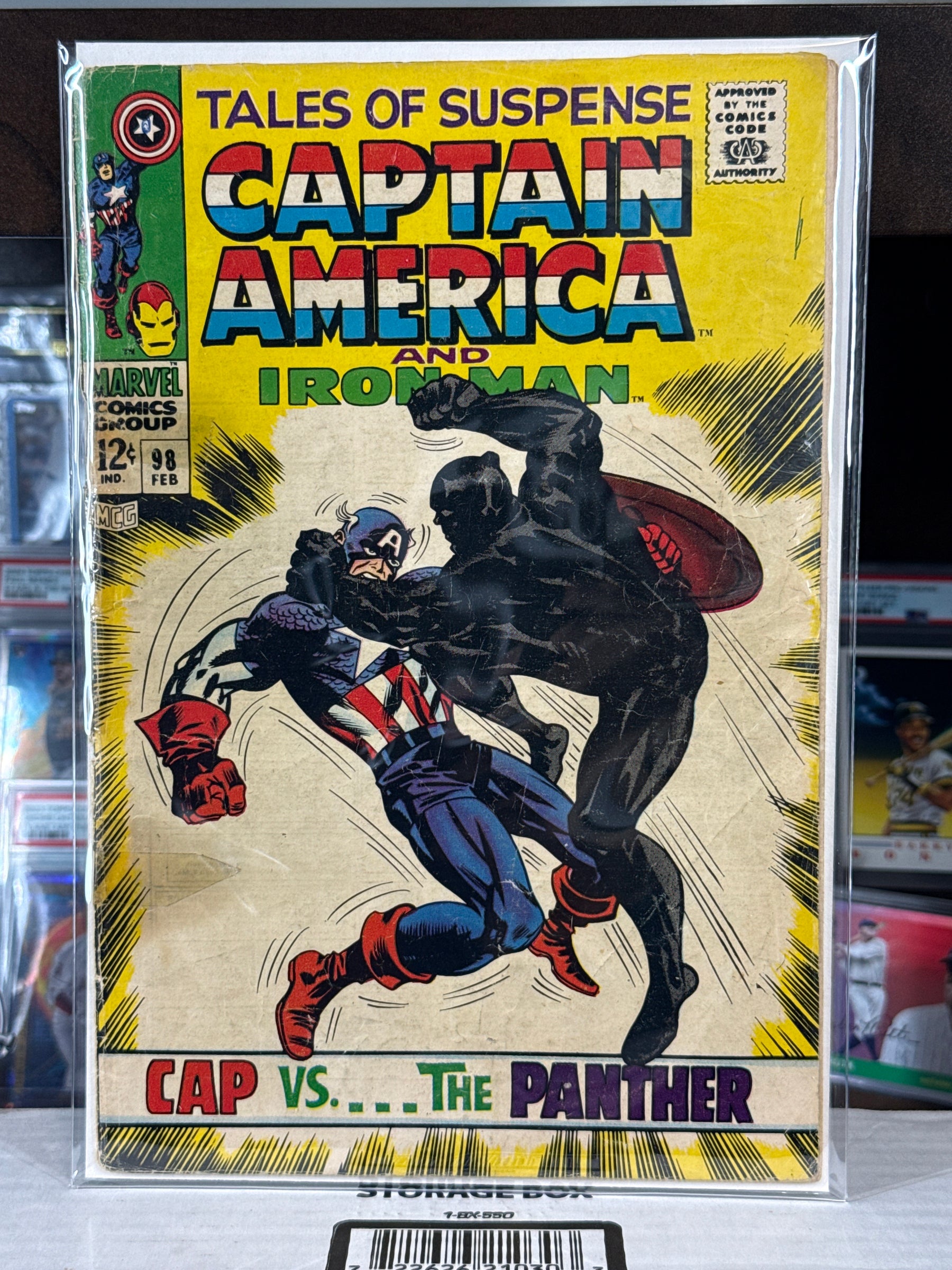 Tales of Suspense #98 — Marvel Comics (February 1968) — Cap vs. The Panther — Silver Age Key — Raw/Ungraded