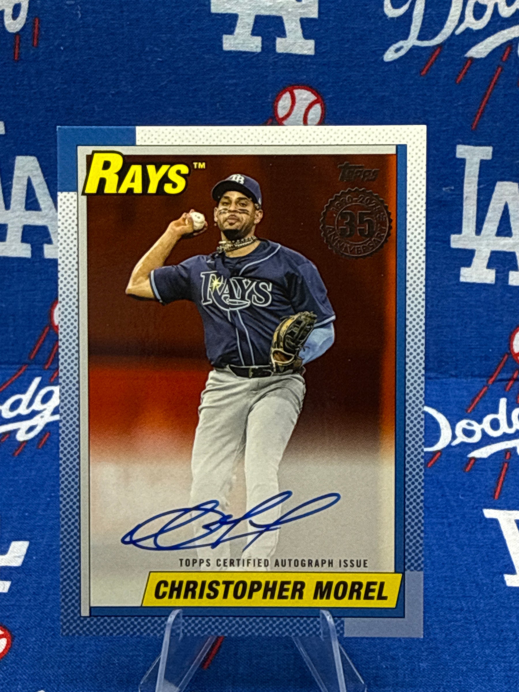 2025 Topps Christopher Morel 1990 Topps Baseball Autograph #90A-CM Numbered 19/25 Tampa Bay Rays
