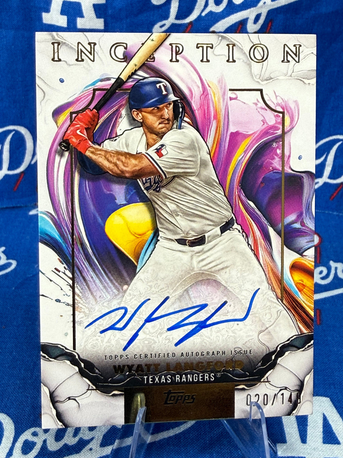 2025 Topps Inception Wyatt Langford Rookie & Emerging Stars Auto #RESA-WL Numbered 020/148 Texas Rangers