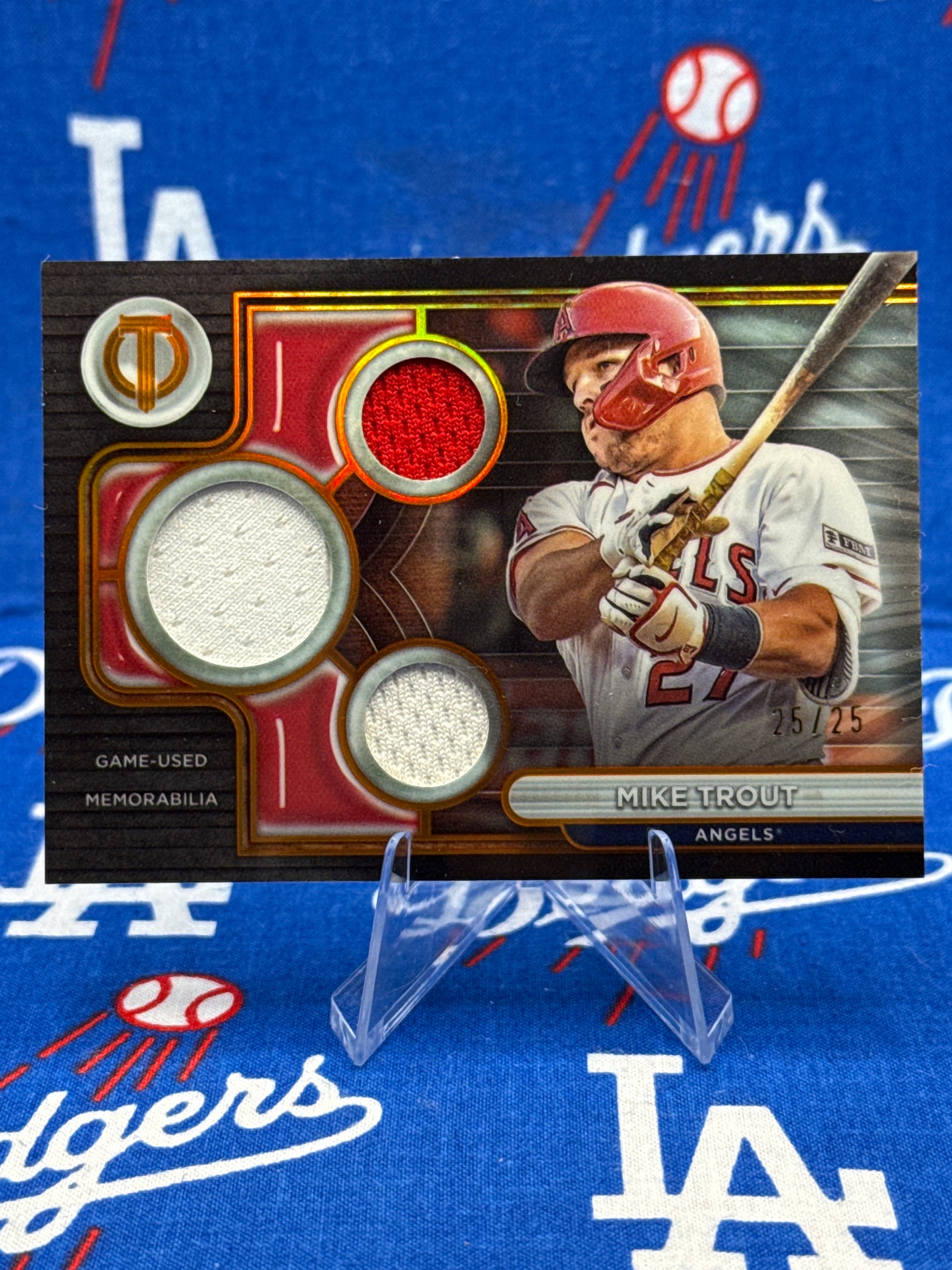 2024 Topps Tribute Mike Trout Tribute Triple Relic TTR-MT 25/25