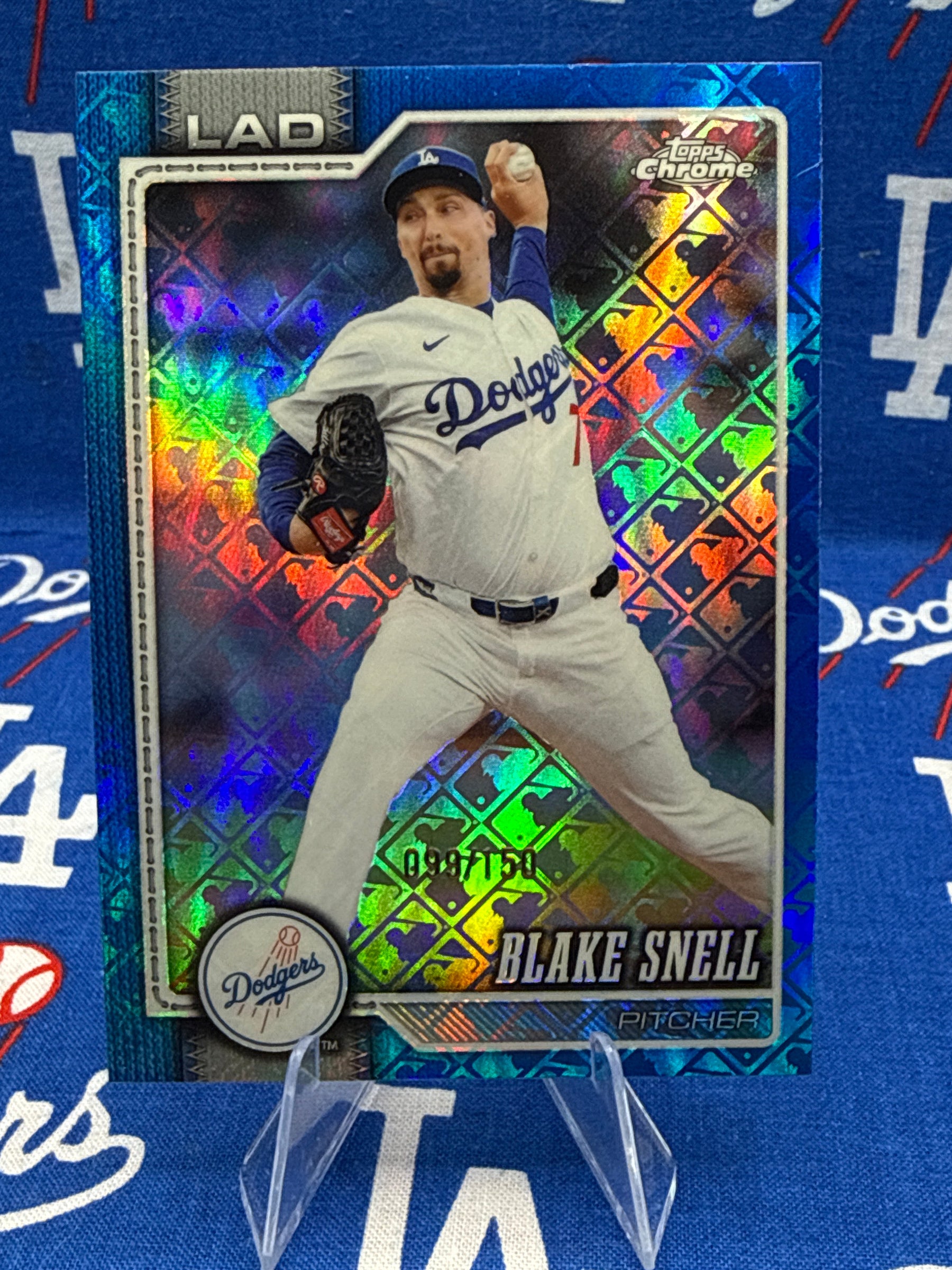 2025 Topps Chrome Blake Snell Blue Mojo Refractor #278 099/150 Los Angeles Dodgers