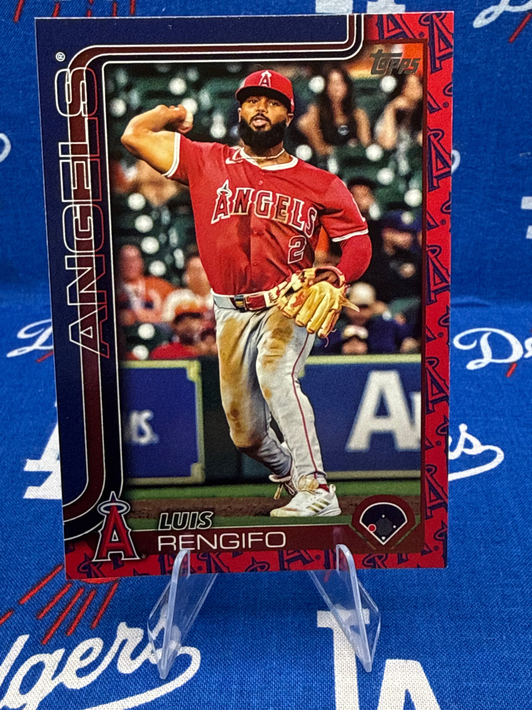 2025 Topps Series 1 Luis Rengifo #152 Red Parallel Los Angeles Angels