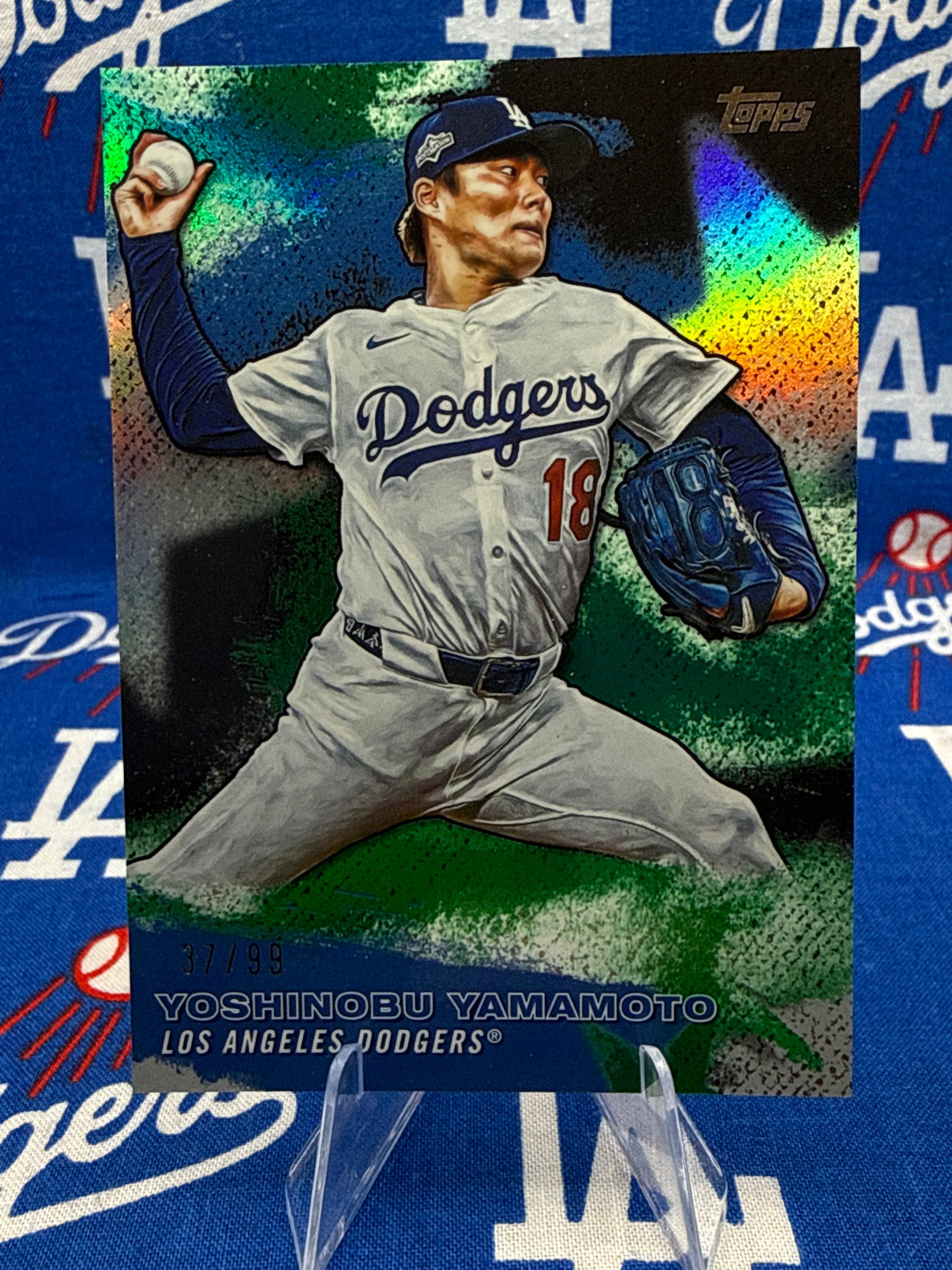 2025 Topps Stars of MLB Yoshinobu Yamamoto Green Foil Parallel #37/99 SMLB-43