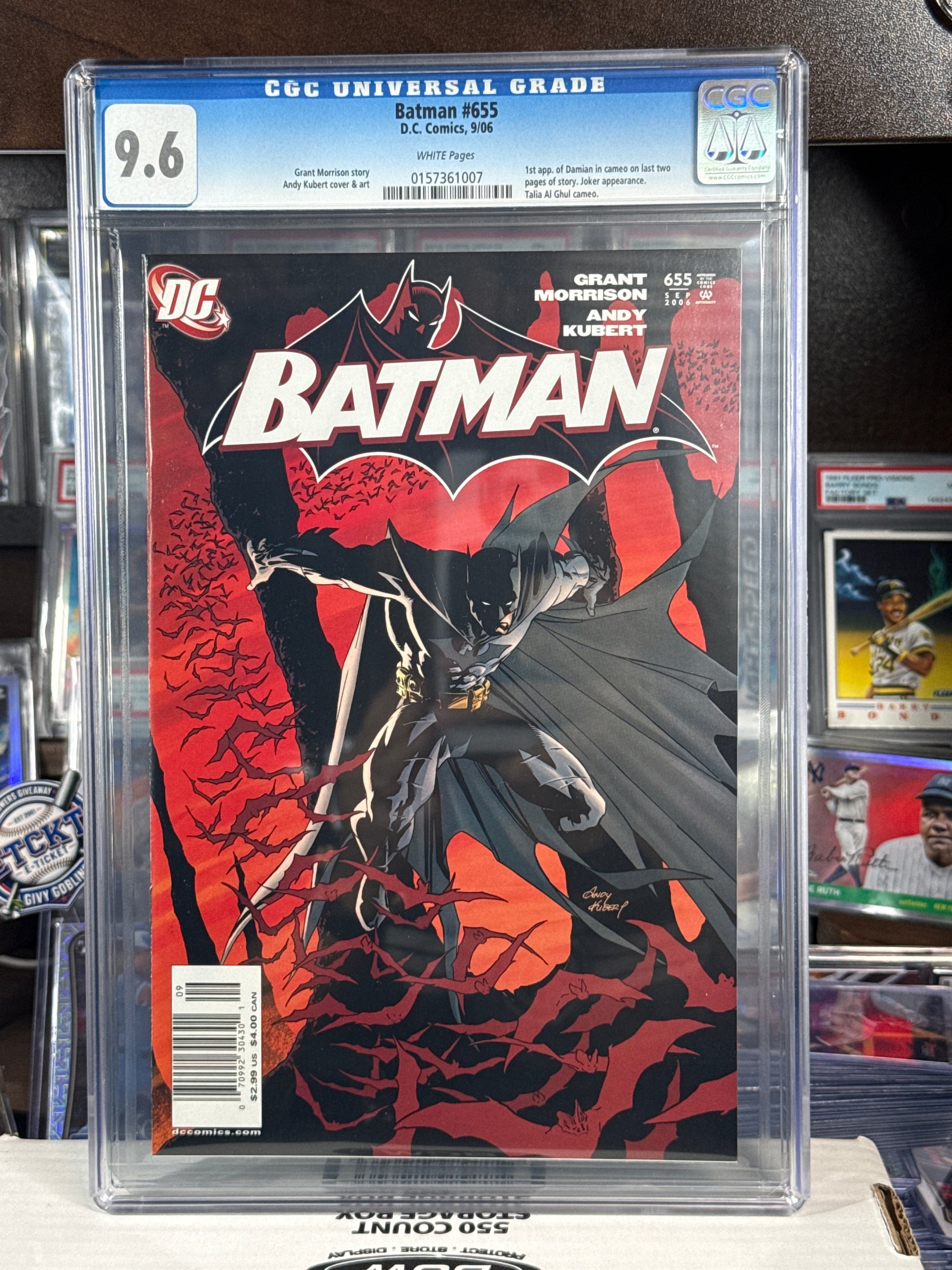 Batman #655 CGC 9.6 — DC Comics (September 2006) White Pages — 1st App. Damian Wayne (Cameo)