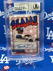 Sammy Sosa SLAM! Custom Art Trading Card Beckett Witnessed Authentic Autograph Chicago Cubs BAS