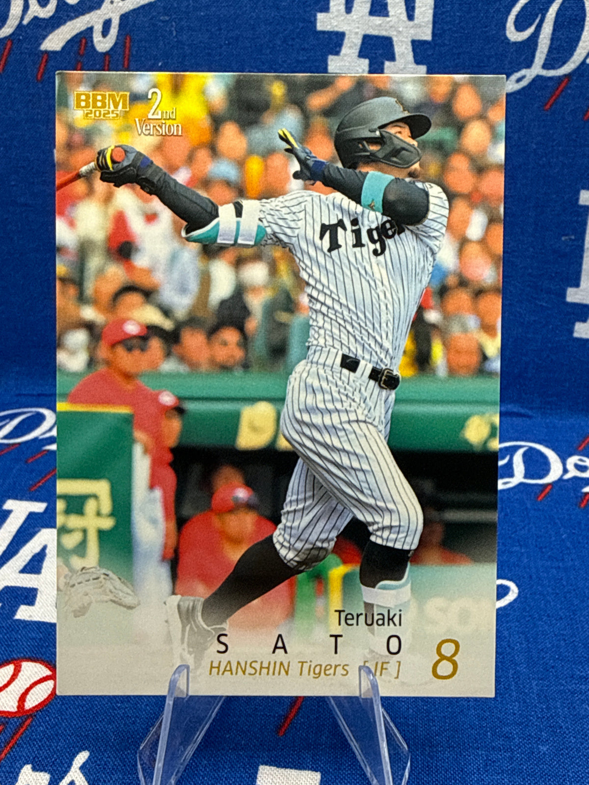 2025 BBM 2nd Version #403 Teruaki Sato Base Card - Hanshin Tigers 90th Anniversary