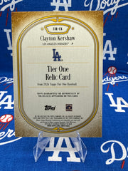 2026 Topps Tier One Clayton Kershaw Game-Used Relic #TIR-CK #104/149 LA Dodgers