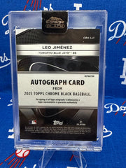 2025 Topps Chrome Black Leo Jiménez RC Auto #CBA-LJI Refractor 051/199 Blue Jays