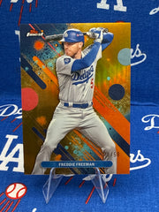 2025 Topps Finest Freddie Freeman Orange Refractor #69 15/50 Los Angeles Dodgers