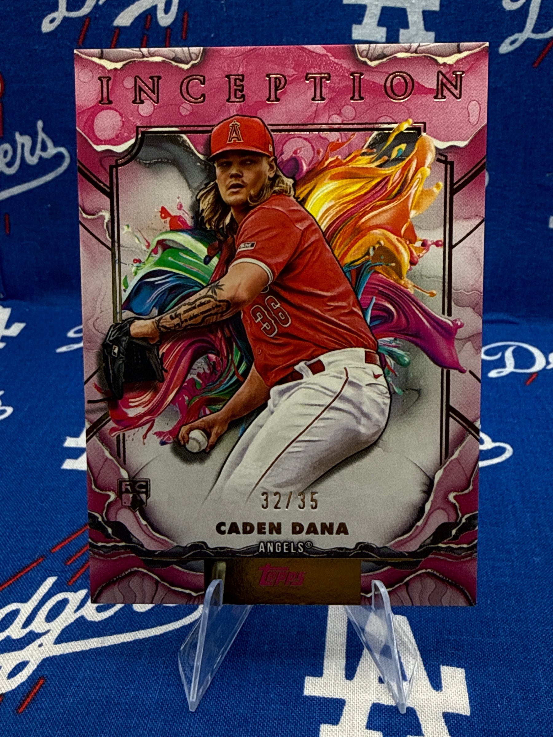 2025 Topps Inception Caden Dana Pink Parallel RC #13 Numbered 32/35 Los Angeles Angels