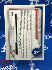 2024 Bowman Chrome Elias Medina 1st Bowman Auto #CPA-EME Speckle Refractor 047/100 Dodgers