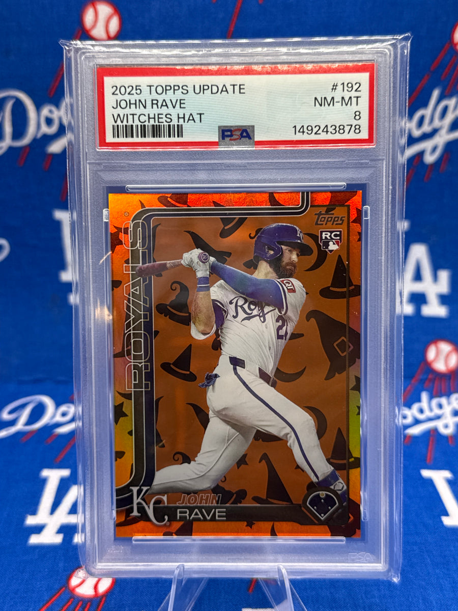 2025 Topps Update #US192 John Rave Witches Hat Parallel /5 PSA NM-MT 8 RC