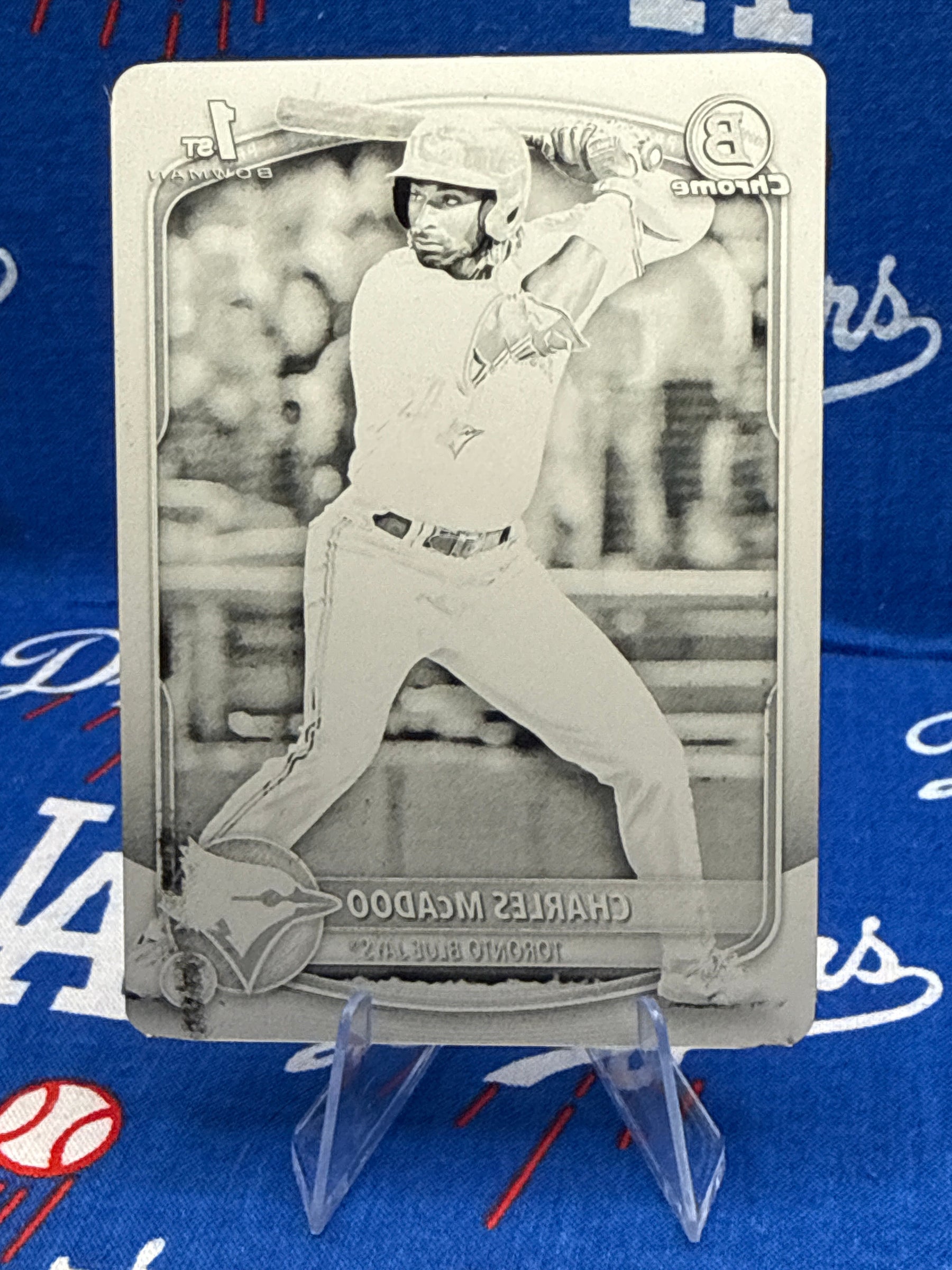 2025 Bowman Chrome Charles McAdoo Black Printing Plate 1/1 BCP-150 Toronto Blue Jays 1st Bowman