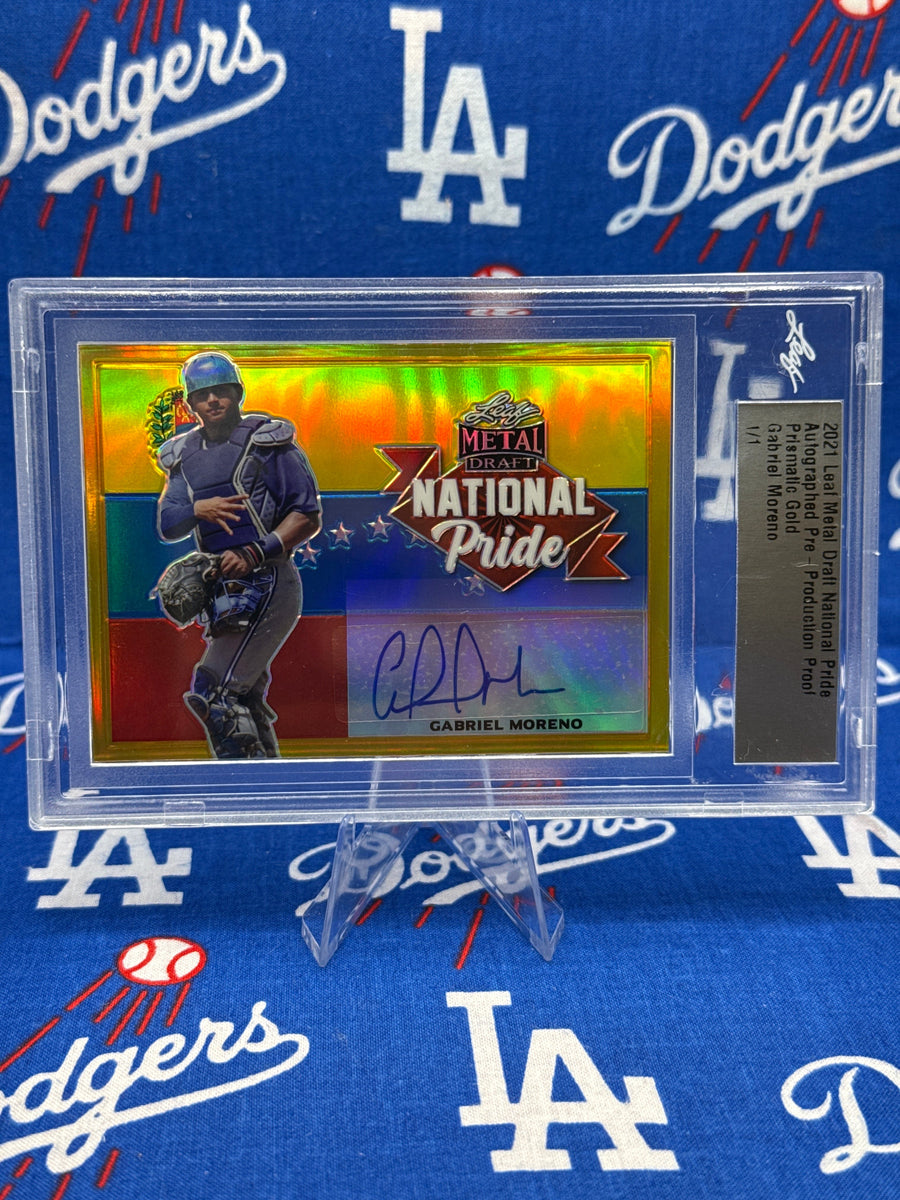 Gabriel Moreno 2021 Leaf Metal Draft National Pride Auto Pre-Production Proof Prismatic Gold 1/1