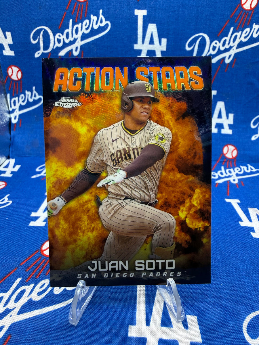 2023 Topps Chrome Juan Soto Action Stars ASC-19 Orange Refractor #06/25 San Diego Padres
