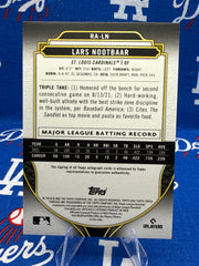 2022 Topps Triple Threads Lars Nootbaar Gold Rookie Auto RC #RA-LN Numbered 066/199 St. Louis Cardinals