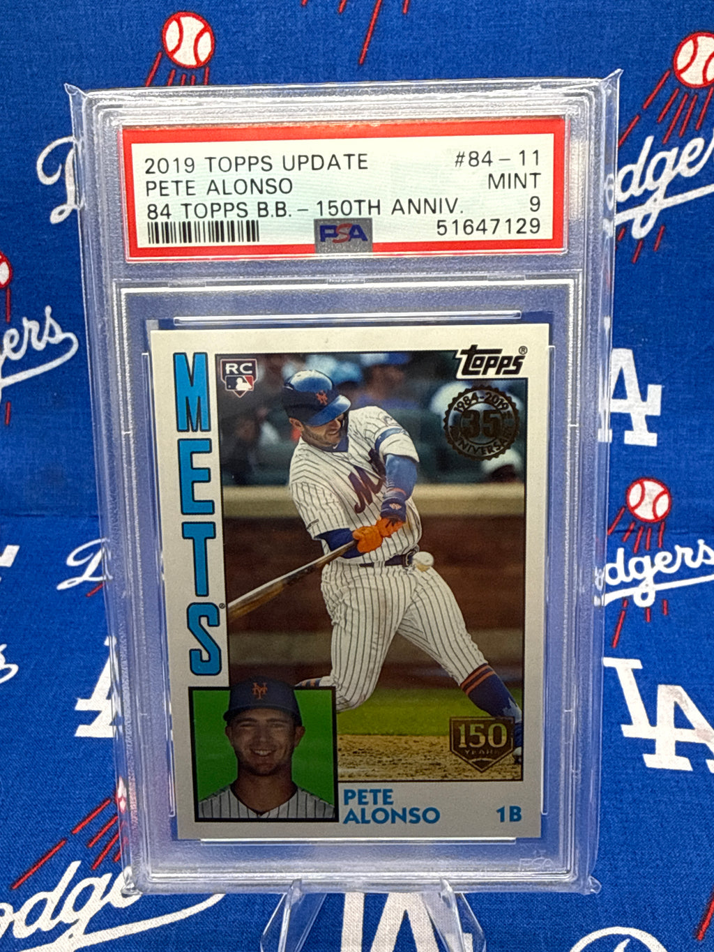 2019 Topps Update Pete Alonso 1984 Topps Buy-Back 150th Anniversary RC #84-11 PSA 9 MINT