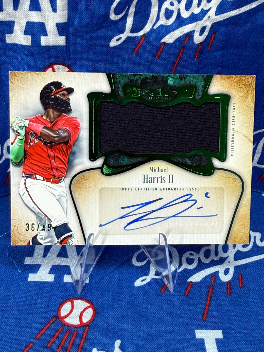 2026 Topps Tier One Michael Harris II Autographed Jumbo Relic #ATIJR-MH Numbered 36/49 Atlanta Braves OF