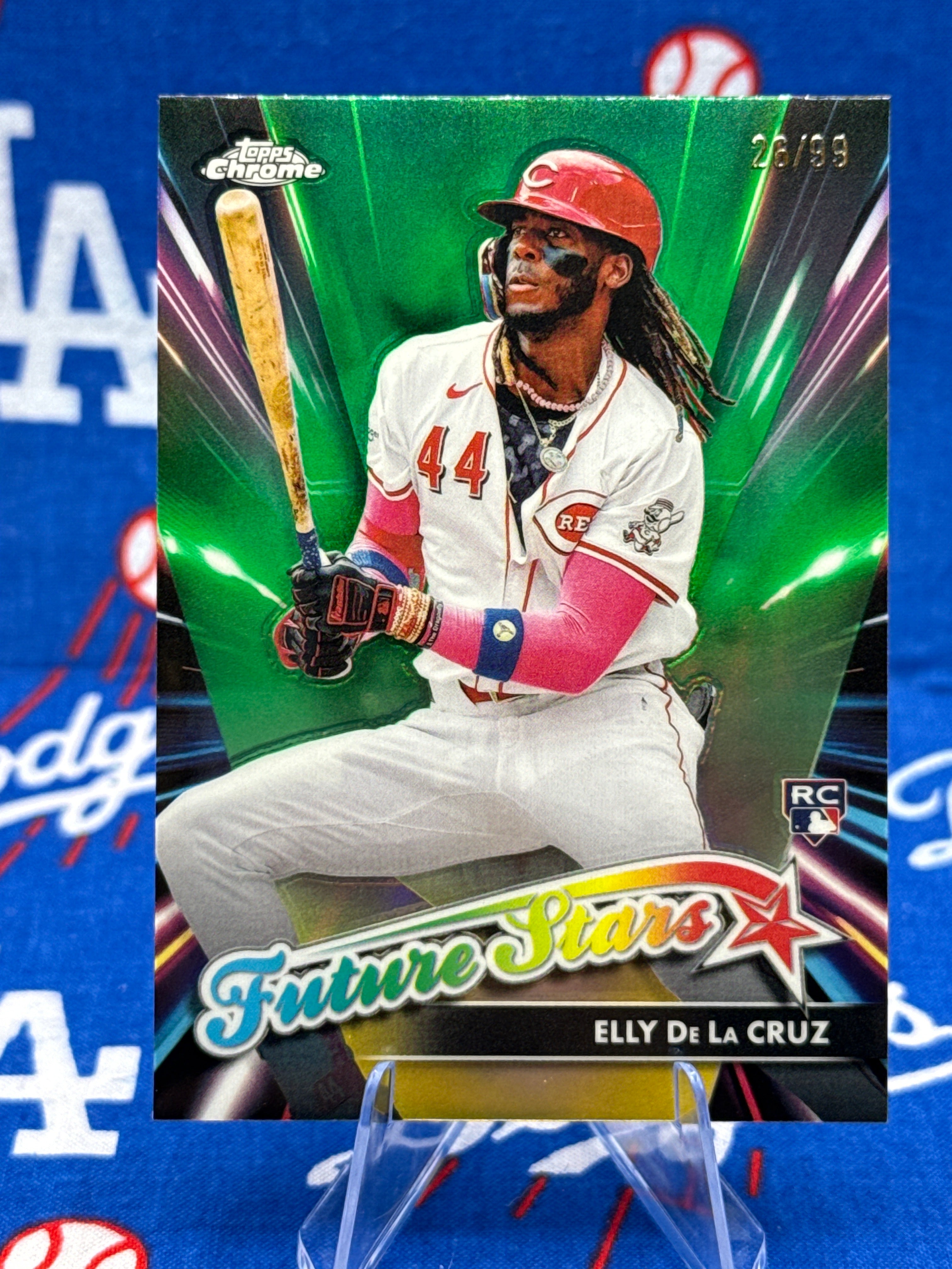 2024 Topps Chrome Future Stars Green Refractor RC Elly De La Cruz FSU-11 #26/99
