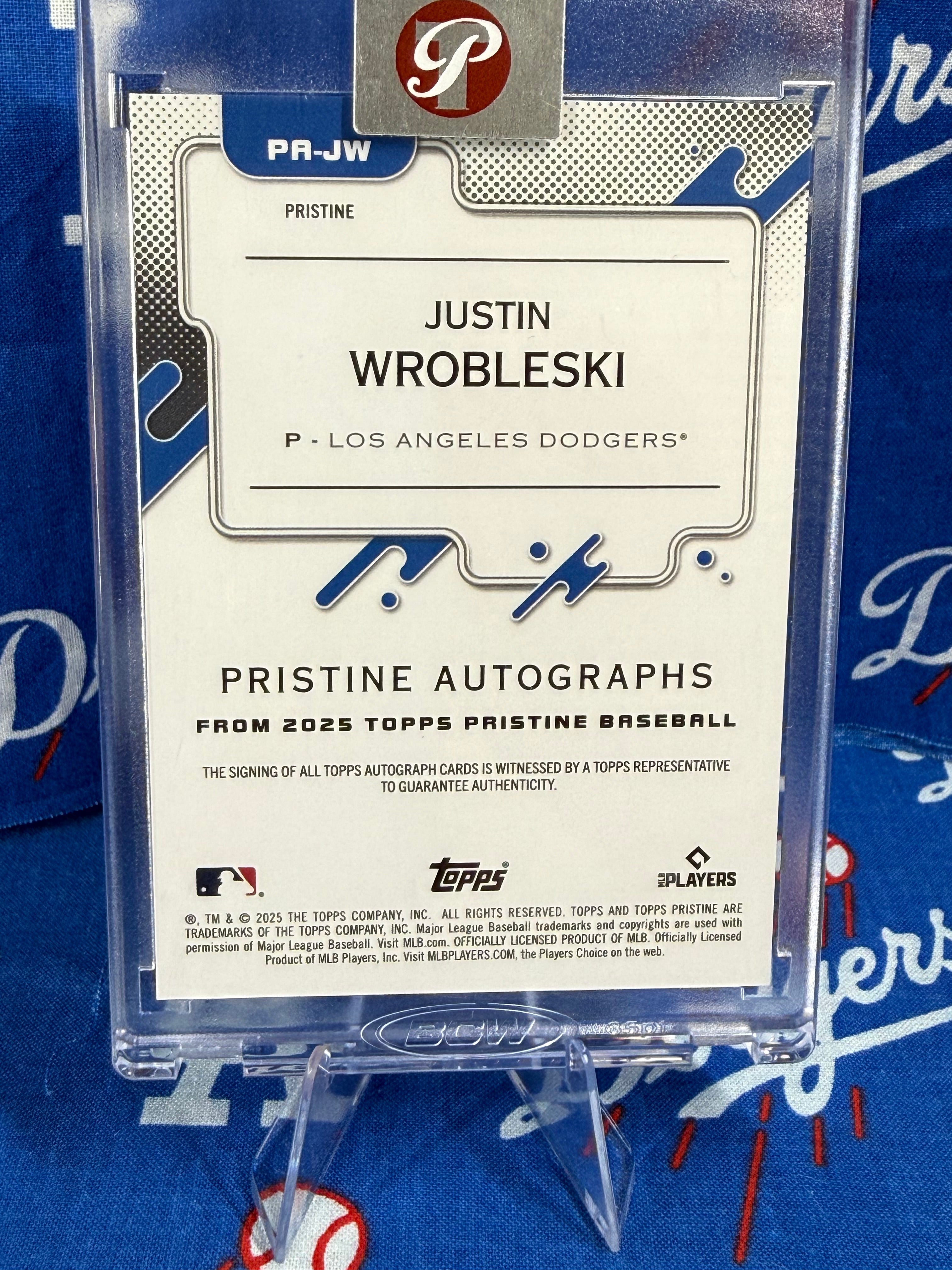 2025 Topps Pristine Justin Wrobleski Rookie Auto #PA-JW Los Angeles Dodgers RC