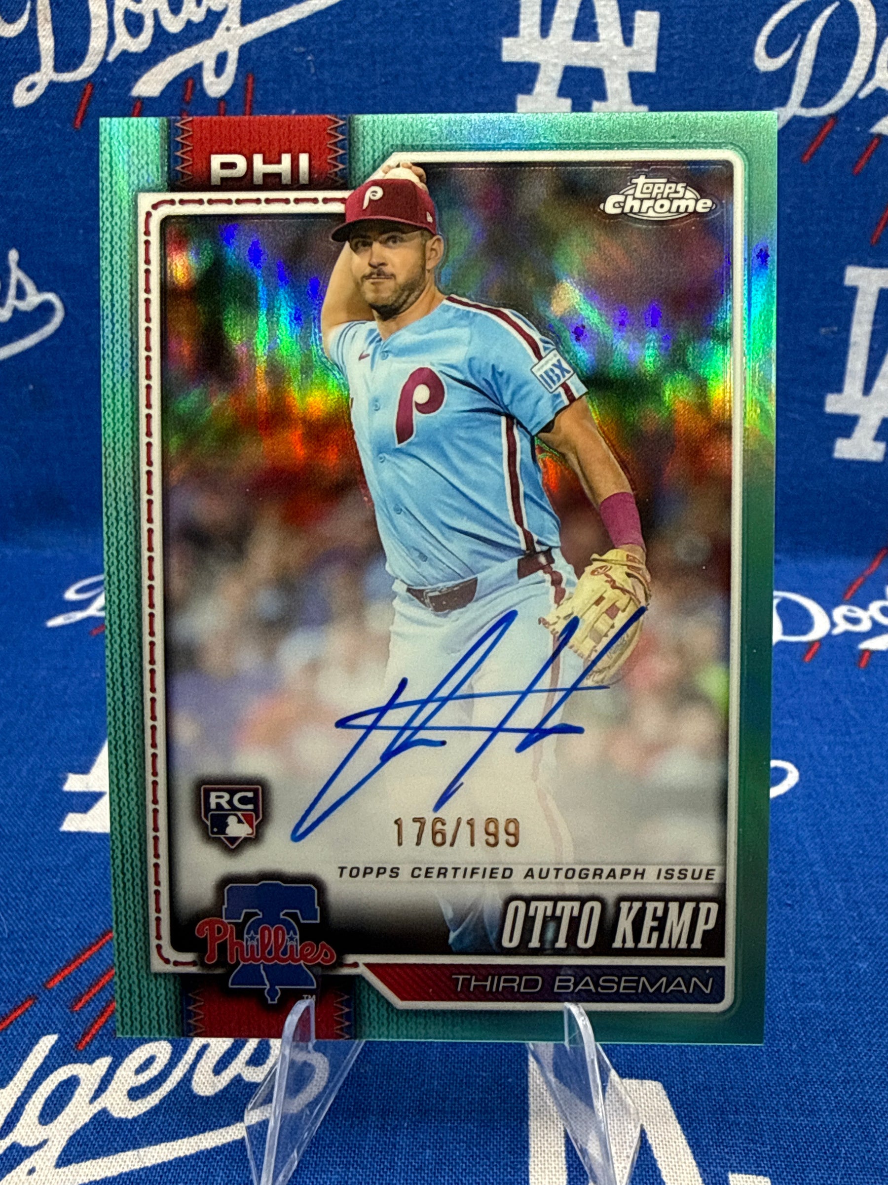2026 Topps Chrome Otto Kemp RA-OK Teal Refractor Rookie Auto /199 – Philadelphia Phillies RC