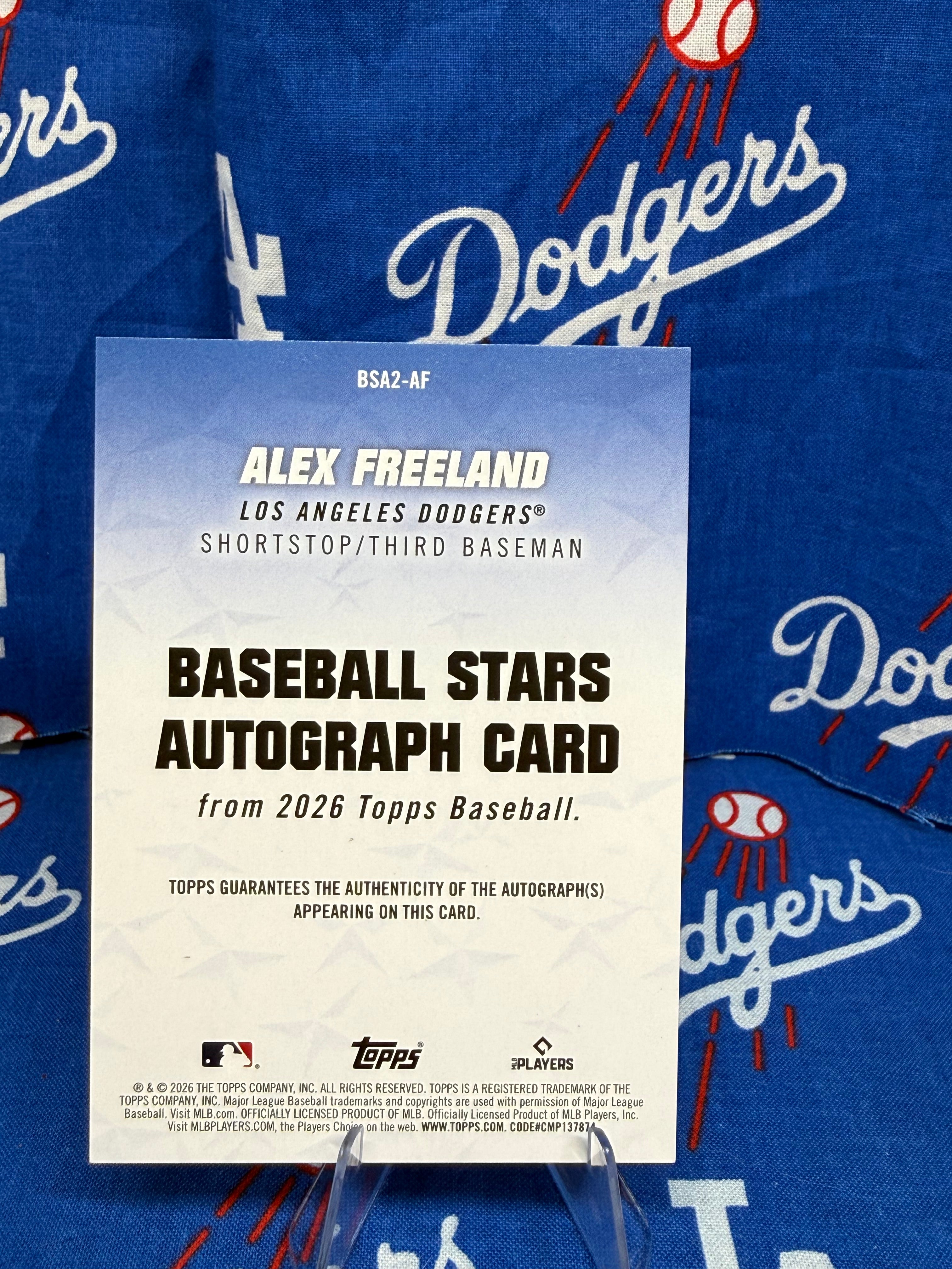 2026 Topps Baseball Stars Autograph Alex Freeland RC #BSA2-AF Los Angeles Dodgers