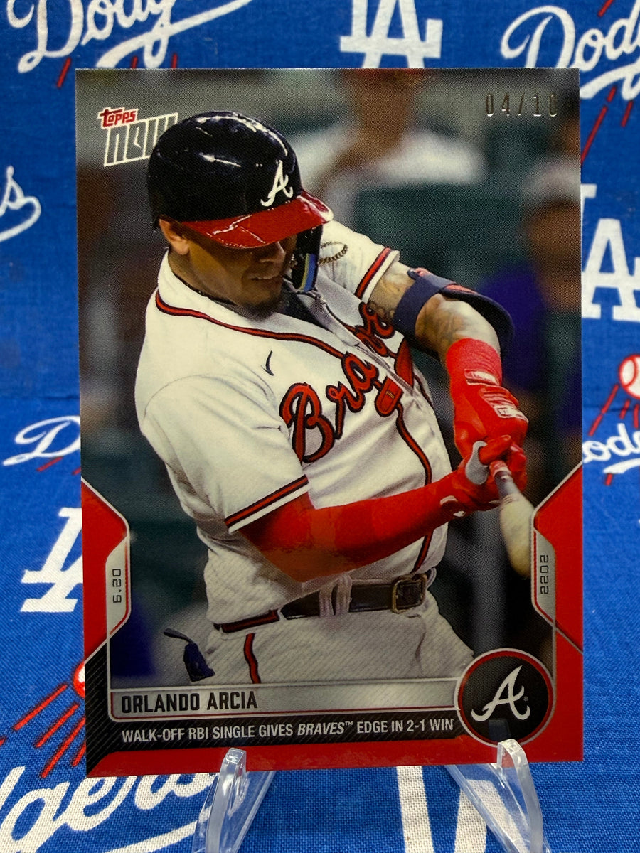 2022 Topps Now #380 Orlando Arcia Red Parallel /10 Atlanta Braves Walk-Off RBI