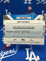 2021 Topps Update Max Muncy Major League Material Game-Used Logo Patch Gold /50 – LA Dodgers MLM-MMU Serial Numbered