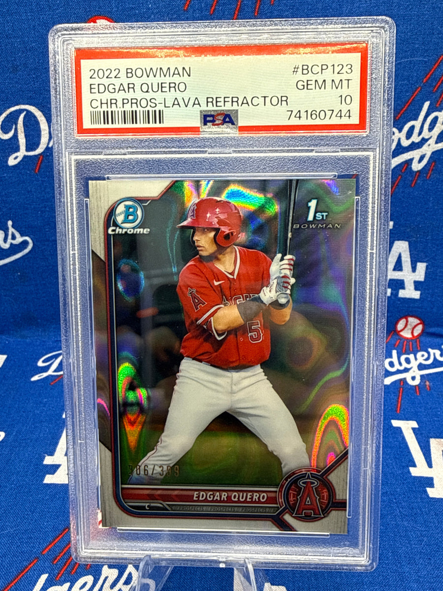 2022 Bowman Chrome Edgar Quero 1st Bowman Prospects Lava Refractor #BCP123 #306/399 PSA 10 GEM MT