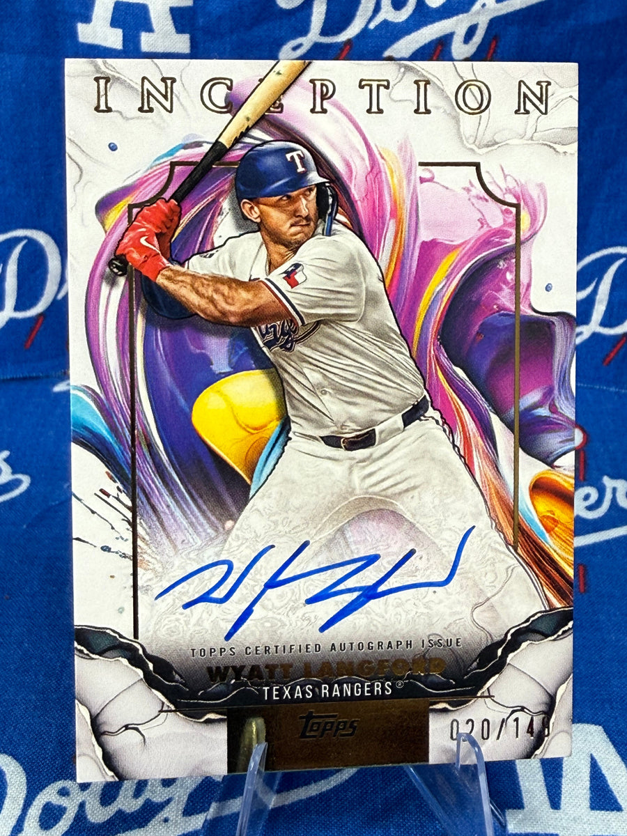 2025 Topps Inception Wyatt Langford Rookie & Emerging Stars Auto #RESA-WL Numbered 020/148 Texas Rangers