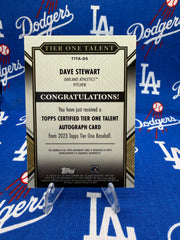 2023 Topps Tier One Dave Stewart Tier One Talent Auto T1TA-DS #068/299 Oakland Athletics