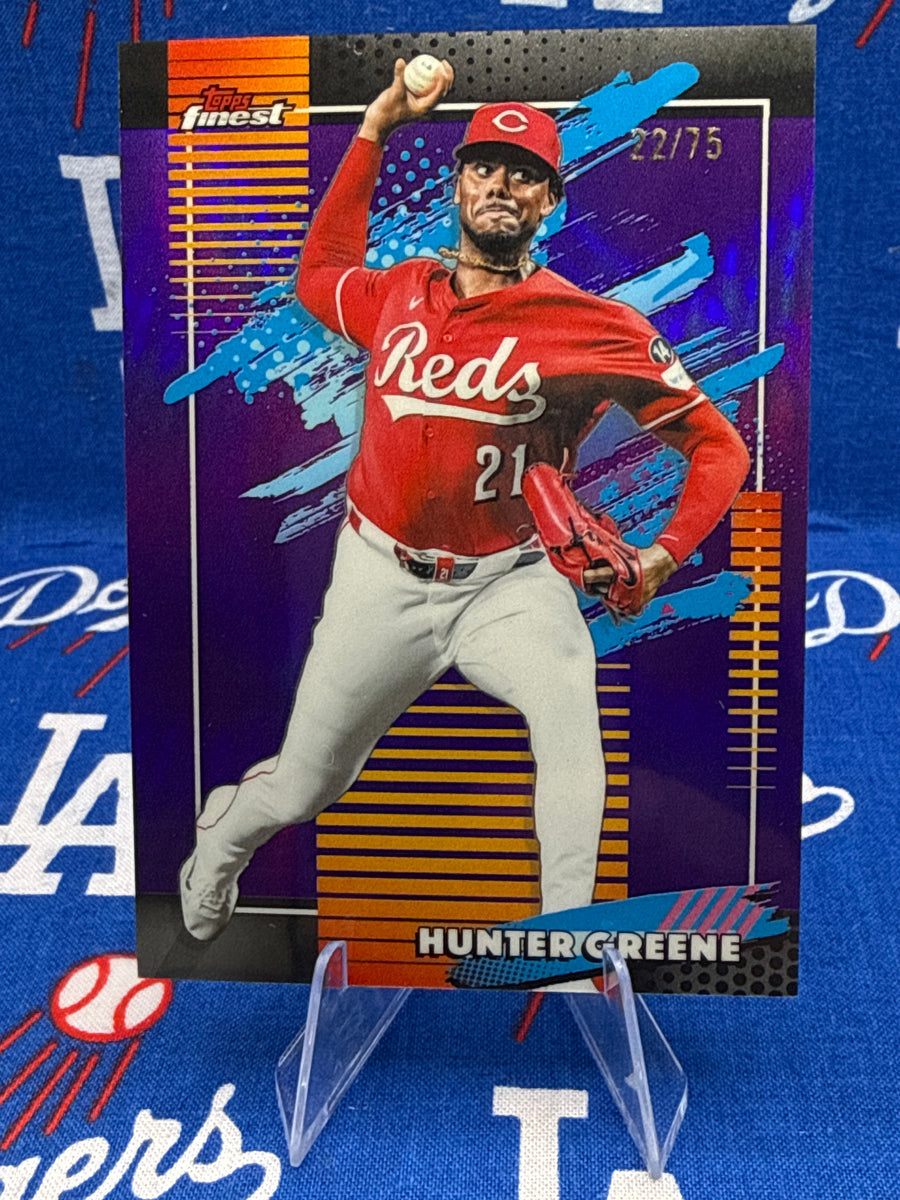 2026 Topps Finest Hunter Greene #169 Uncommon Purple Parallel 22/75 Cincinnati Reds