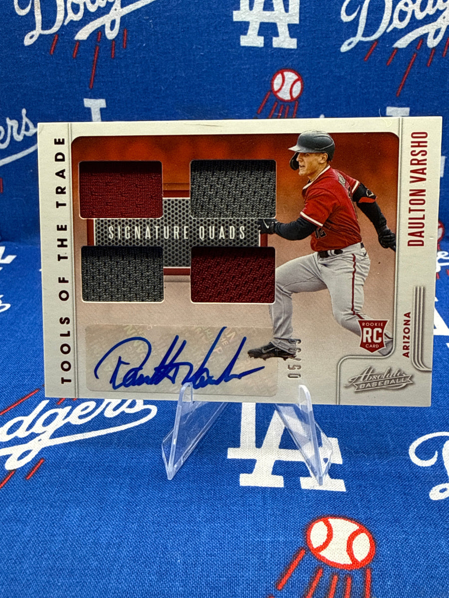2021 Panini Absolute Daulton Varsho Tools of the Trade Signature Quads RC #RTT-DV Numbered 05/99 Arizona Diamondbacks