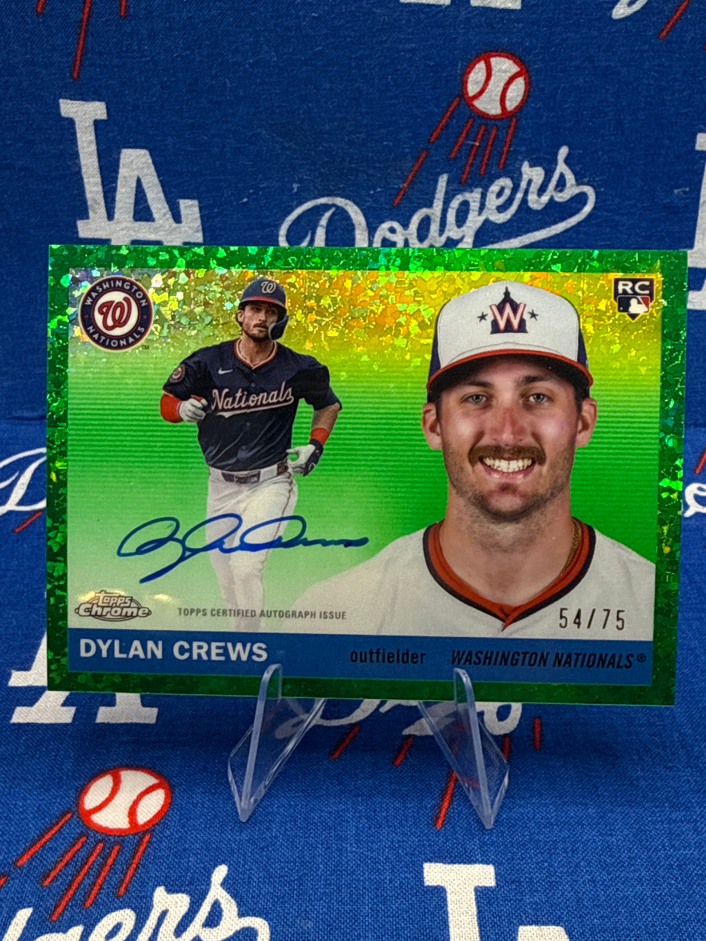 2025 Topps Chrome Platinum Dylan Crews RC Auto #CPA-DC Green Sparkle 54/75