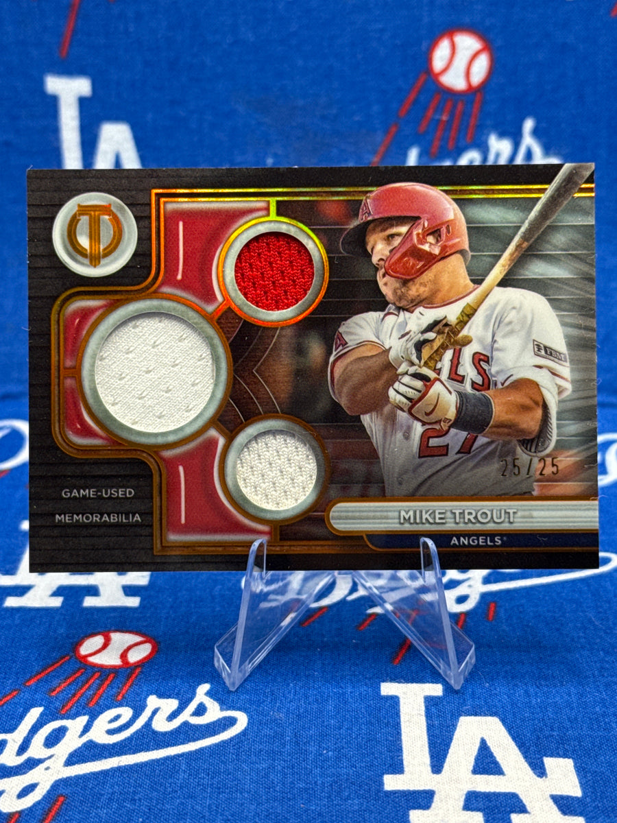 2024 Topps Tribute Mike Trout Tribute Triple Relic TTR-MT 25/25