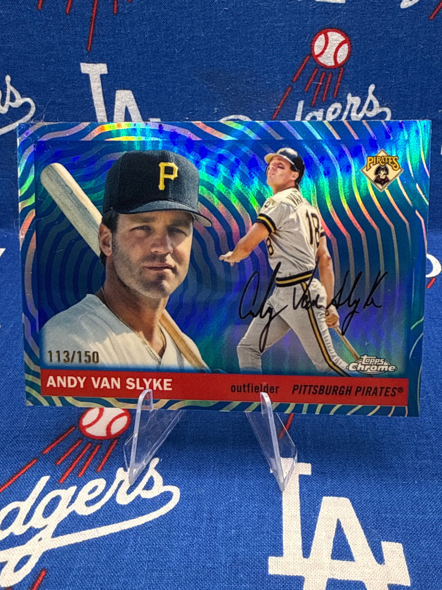 2025 Topps Chrome Andy Van Slyke #491 Mojo Refractor Auto 113/150 Pittsburgh Pirates
