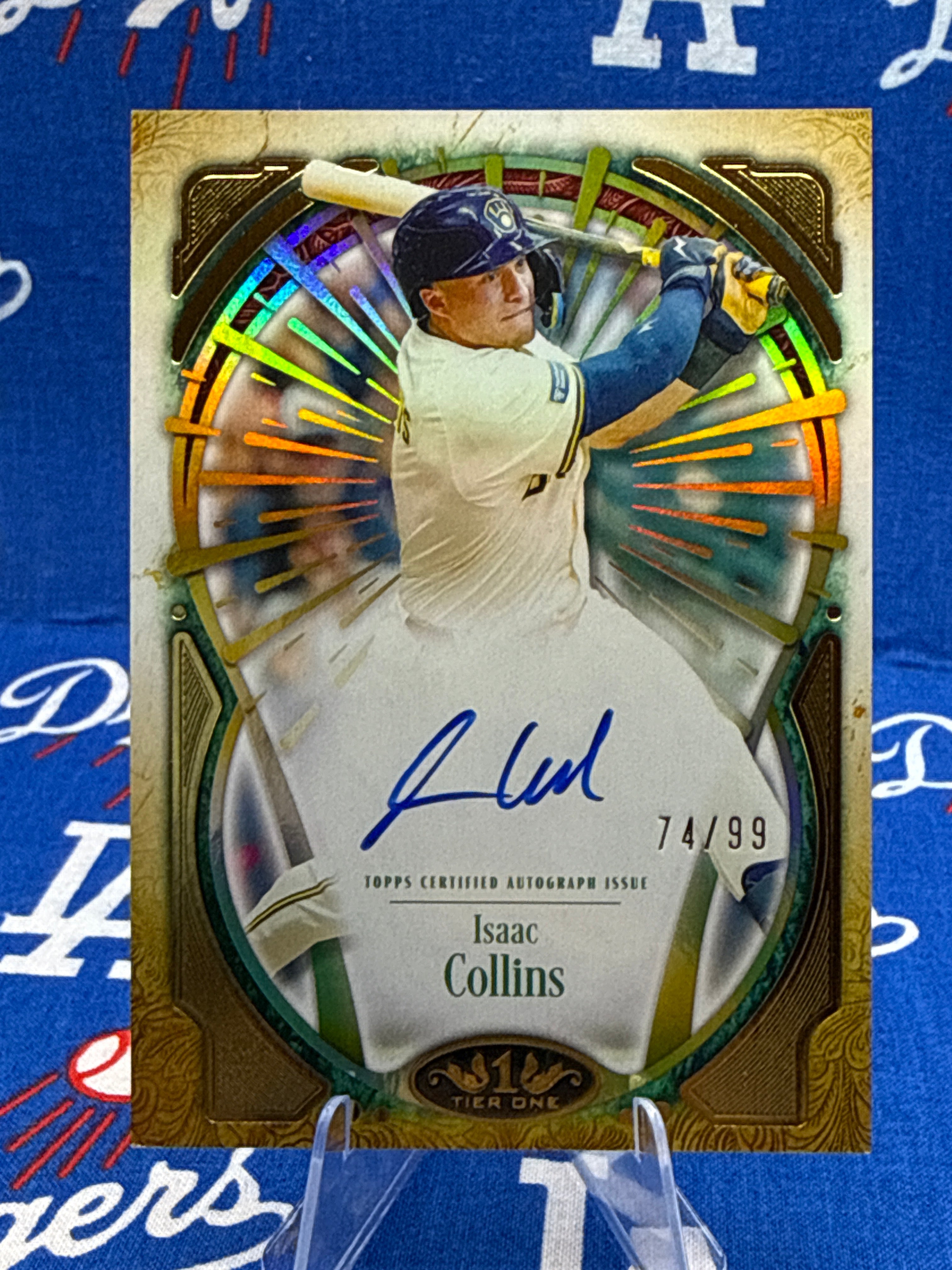 2026 Topps Tier One Isaac Collins Tier One Xplosions Autograph #TIXA-IC 74/99 — Milwaukee Brewers