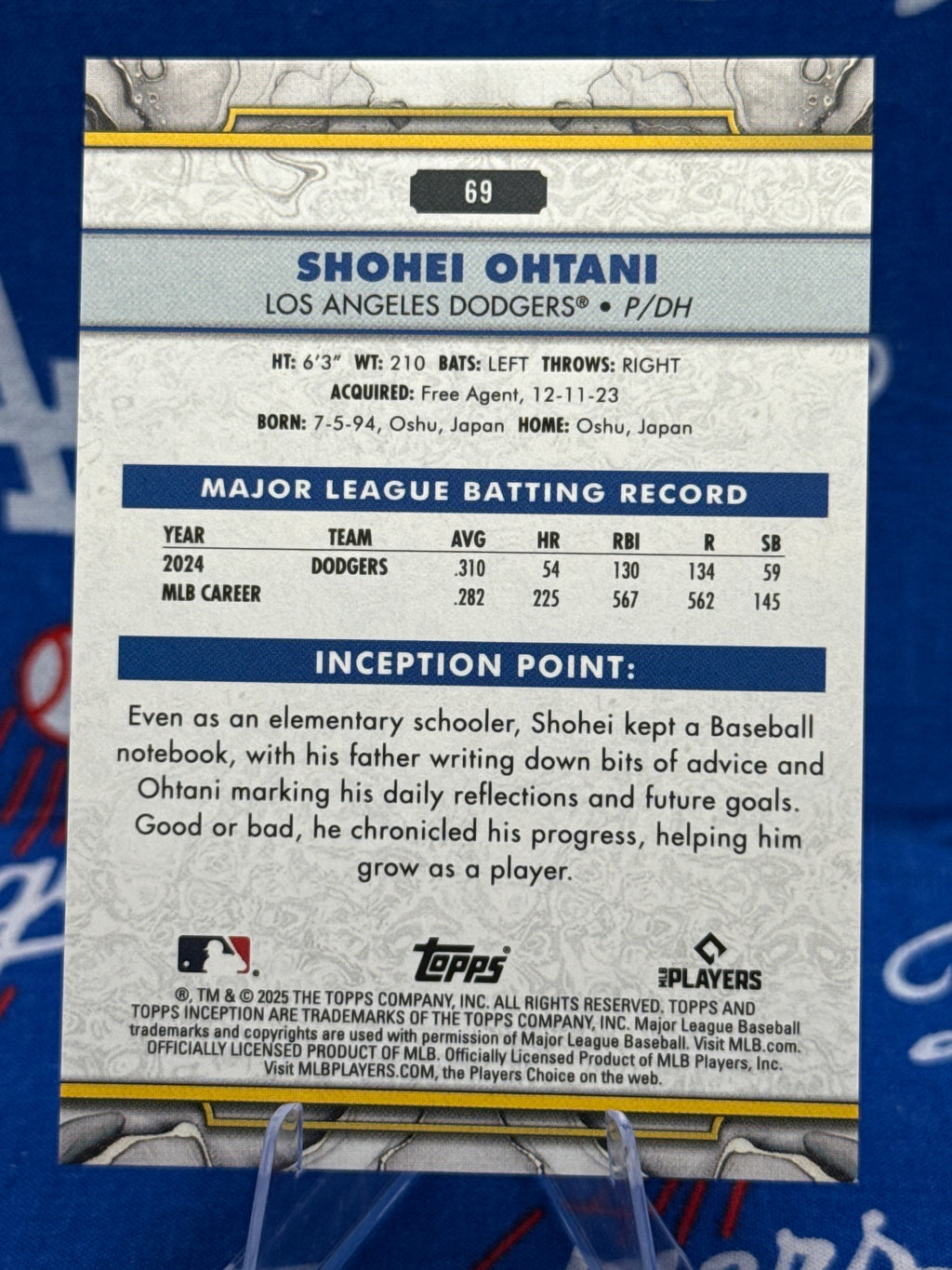 2025 Topps Inception - Shohei Ohtani #69 Los Angeles Dodgers Base