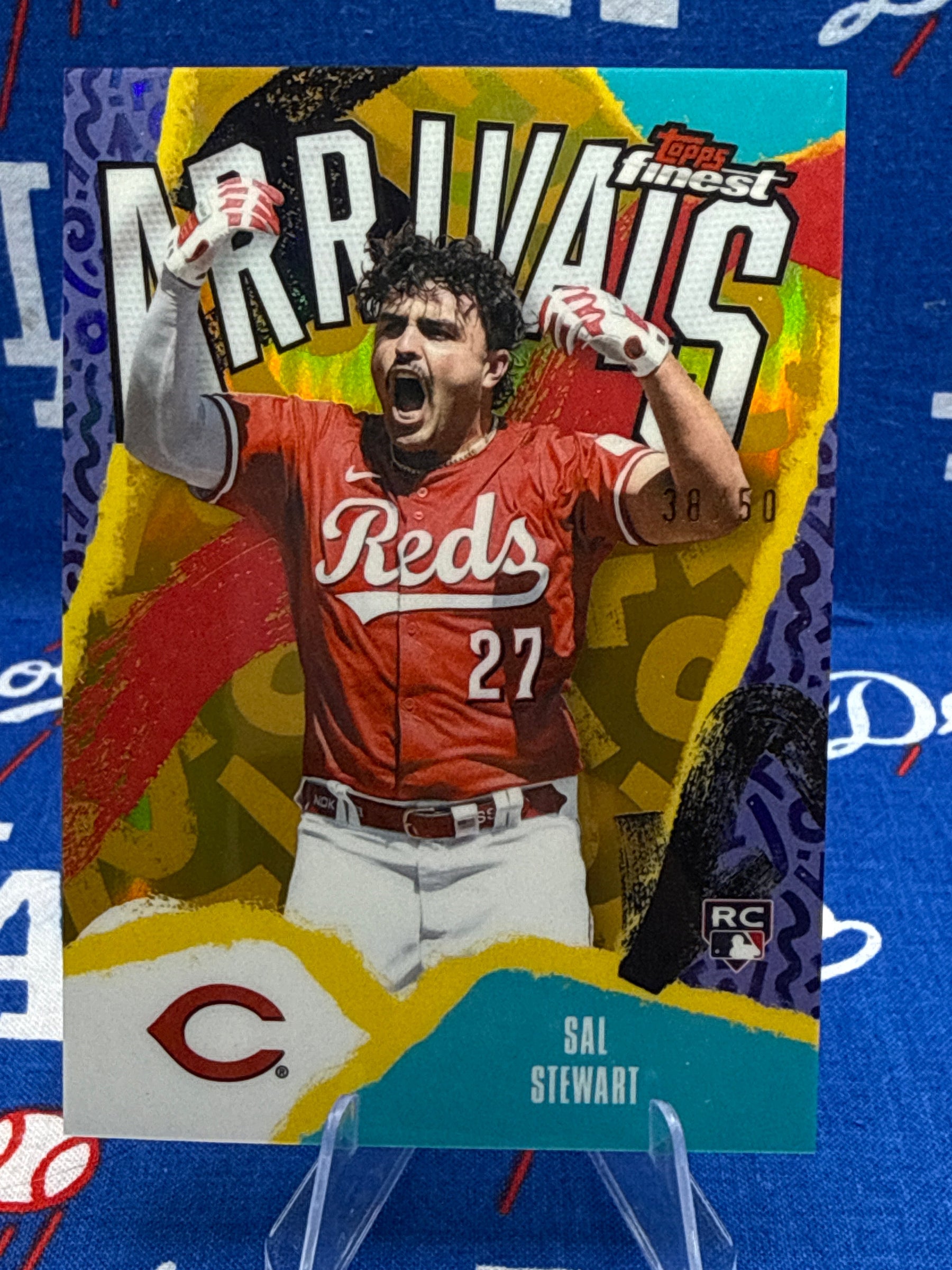 2026 Topps Finest Sal Stewart Arrivals Gold Refractor RC #A-17 38/50 Cincinnati Reds