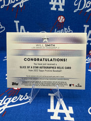 2022 Topps Pristine Will Smith Slice of a Star Auto Relic #SSAR-WS Los Angeles Dodgers