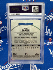 2025 Topps Finest Roki Sasaki Checkerboard Refractor #116 PSA 9 MINT RC