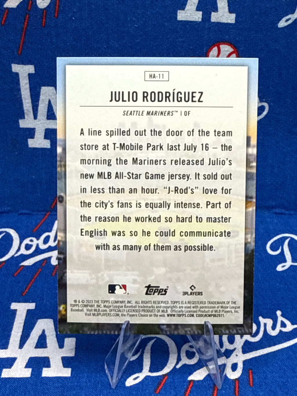 2023 Topps Home Field Advantage Julio Rodríguez #HA-11 Holographic Foil Seattle Mariners