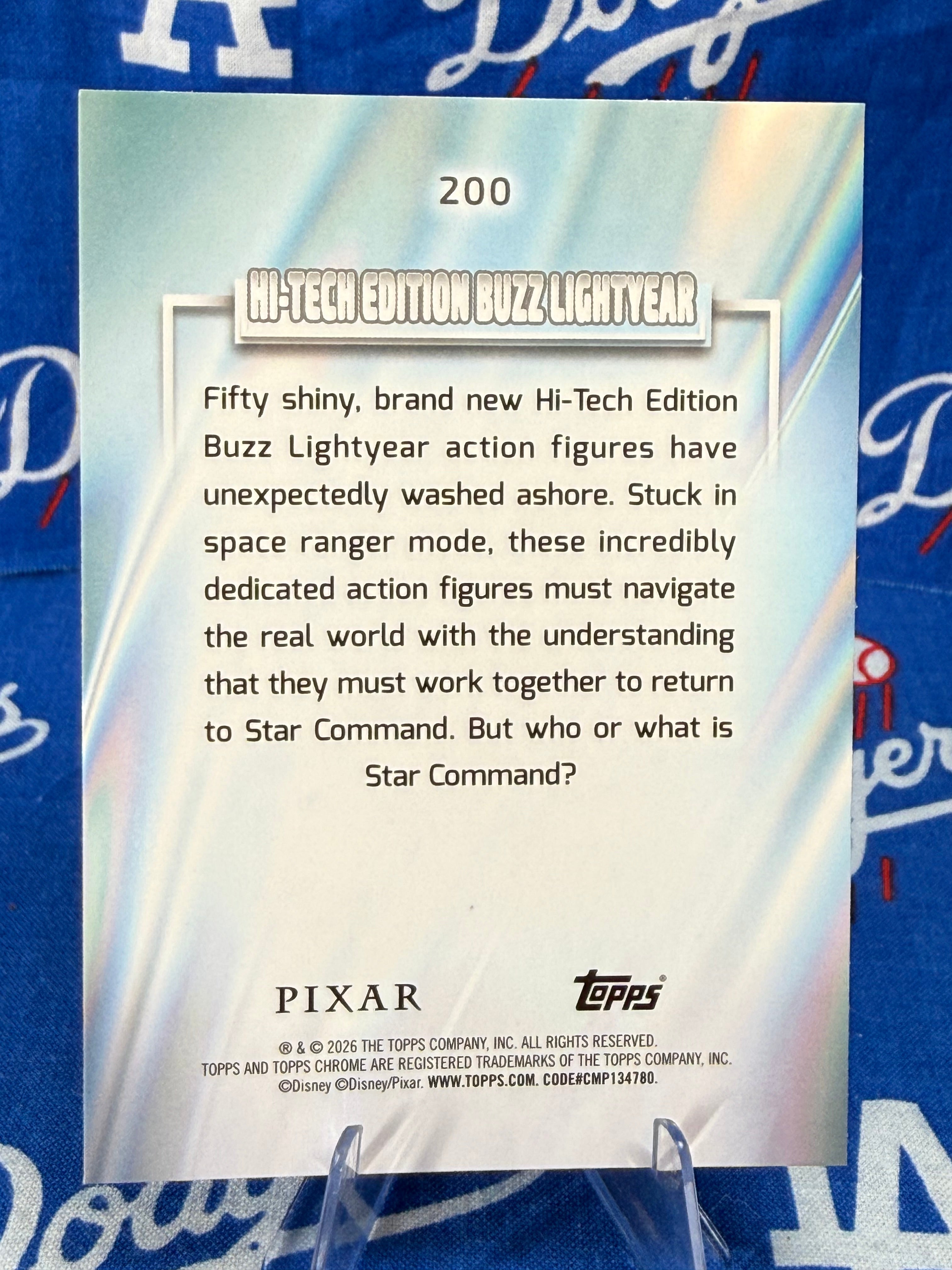 2026 Topps Chrome Pixar Buzz Lightyear #200 Hi-Tech Edition Pink Sparkle Refractor 059/250 Debut