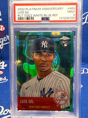 2022 Topps Chrome Platinum Anniversary Luis Gil RC PSA 9 - Platinum Toile White/Blue Refractor #469