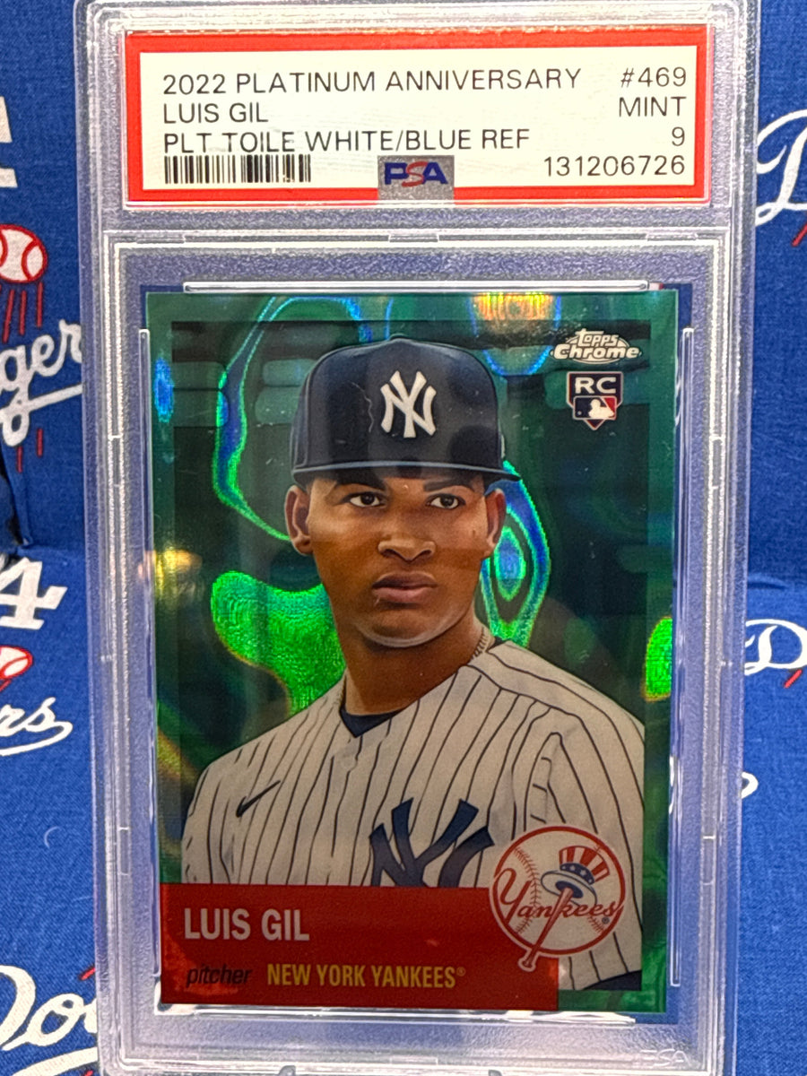 2022 Topps Chrome Platinum Anniversary Luis Gil RC PSA 9 - Platinum Toile White/Blue Refractor #469