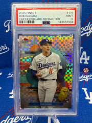 2025 Topps Finest Roki Sasaki Checkerboard Refractor #116 PSA 9 MINT RC