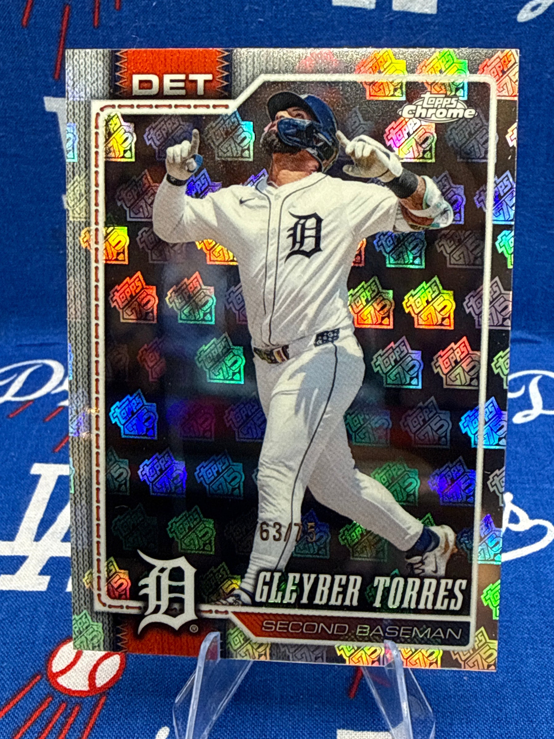 2026 Topps Chrome Gleyber Torres #35 Topps 70th Anniversary Mojo Refractor #63/75 Detroit Tigers