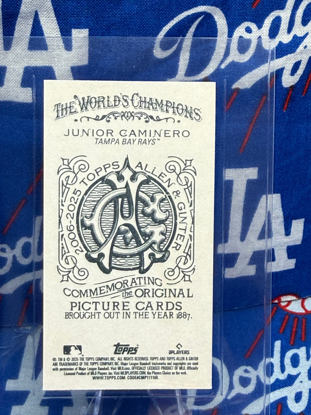 2025 Topps Allen & Ginter Junior Caminero SSP Mini No Number Back Tampa Bay Rays