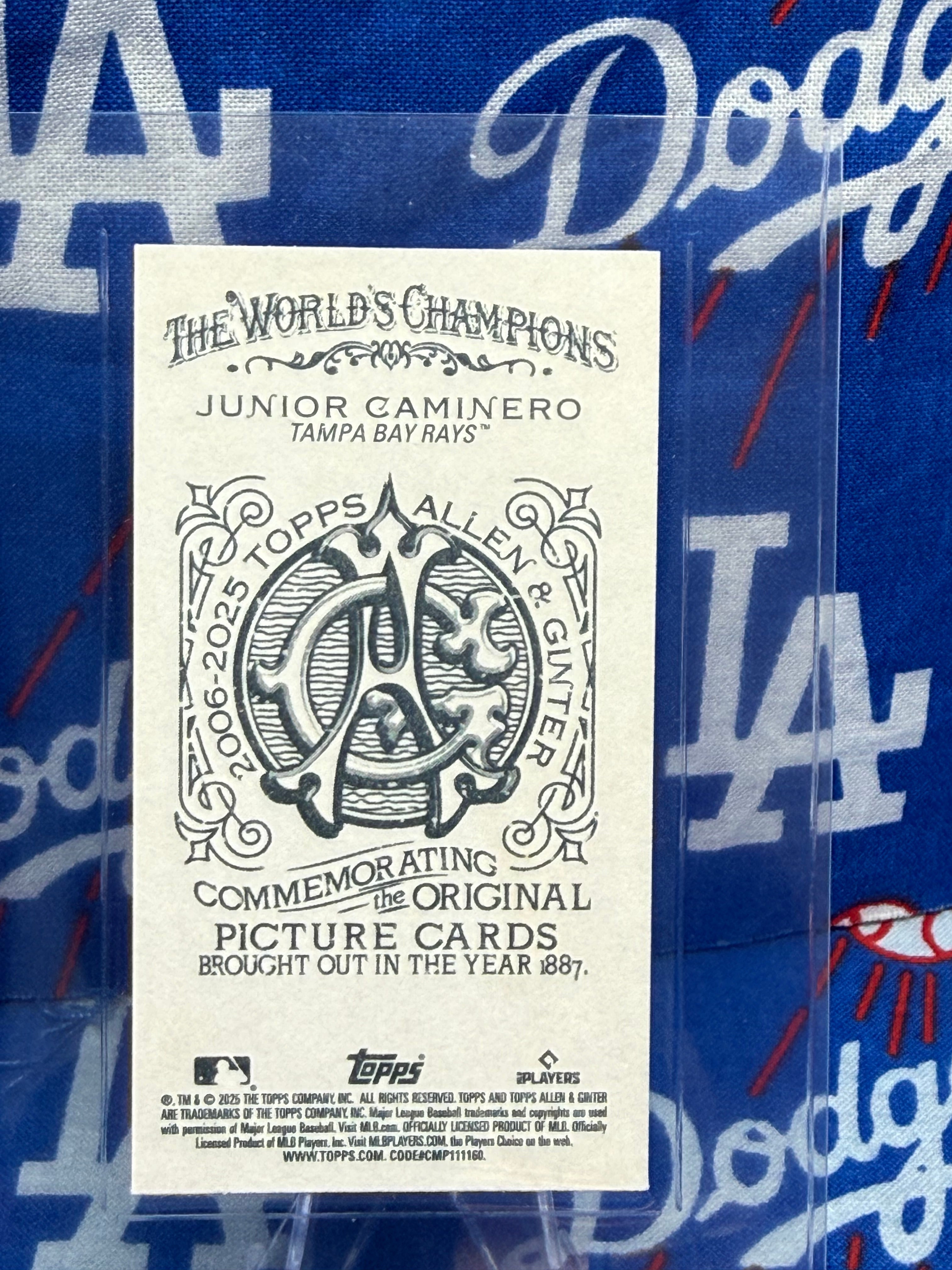 2025 Topps Allen & Ginter Junior Caminero SSP Mini No Number Back Tampa Bay Rays