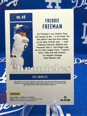 2022 Panini Chronicles Freddie Freeman Purple Parallel #48 Numbered 18/25 Los Angeles Dodgers